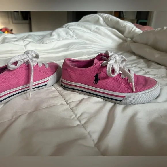 Toddler size 11 sneakers pink Polo Ralph Loren - Picture 9 of 11